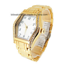 OEM Gold Brass Wrist Watches Women with Crystals